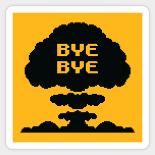 Mushroom Cloud (black, pixellated) Sticker